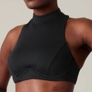 Athleta Size 34B/C  MALDIVES SPORT LONGLINE BIKINI TOP Black